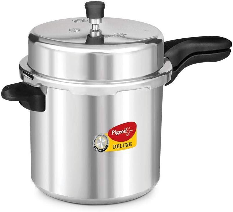 Pigeon Pressure Cooker - 12 Quart - Deluxe Aluminum Outer Lid Stovetop - Cook delicious food in less time: soups, rice, legumes, and more - 12 Liters