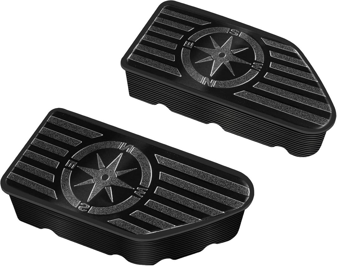 2PCS Bed Rail Stake Pocket Covers for GMC Chevy Silverado Sierra 1500 2019-2025, GMC Sierra 2500 3500HD 2020-2025, Truck Rear Holes Caps Bed Rail Holes Plugs Covers (Compass)