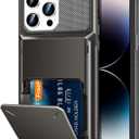 TITACUTE for iPhone 14 Pro Case 6.1 Wallet 5 Credit Card Holder ID Slot Flip Cover Design Back Pocket Scratch Resistant Hard Shell TPU Hybrid Protective Bumper Armor for iPhone 14 Pro Gunmetal Bronze