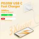 (6ft+10ft) iPhone Charger Fast Charging for iPhone 14 13 12 Fast Charger,20W USB C Wall Charger with Type C to Lightning Cord for i Phone 13/14/12 Pro Max Plus/11,iPad-2Pack