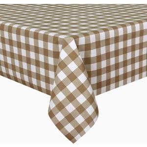 sancua Checkered Vinyl Rectangle Tablecloth, 54 x 54 Inch, 100% Waterproof Oil Proof Spill Proof PVC Table Cloth, Wipe Clean Table Cover for Dining Tables, Buffet Parties, Coffee and White