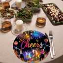 7"Happy New Year Party Plates, 2026 New Year Eve Paper Plates for Holidays Firework Disposable Party Dessert Plate, New Year's Eve Tableware Supplies for Party Celebration Supplies Decorations, 24pcs