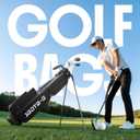 Golf Lightweight Stand Bag, Par 3 Sunday Small Golf Bag with 2 Way Dividers Rain Hood Cooler Pocket Shoulder Strap and Multiple Storage Pockets for Men and Women