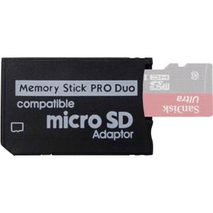 PSP Memory Stick Adapter, Funturbo Micro SD to Memory Stick PRO Duo MagicGate Card for Sony PlayStation Portable, Camera, Handycam (1 Pack)