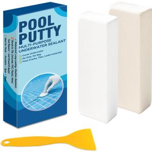 Pool Putty, 2 Part High Strength Epoxy Putty for Underwater or Above Fast Repair Leaks, Cracks, Filling, Pool Putty for Leaks Underwater, Tile, Fiberglass, Concrete, Cement and Other Surfaces