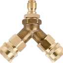 Homend Pressure Washer Tee, Splitter Coupler, Quick Connect Two Gun to One Power Washer, 3/8 Inch Fitting