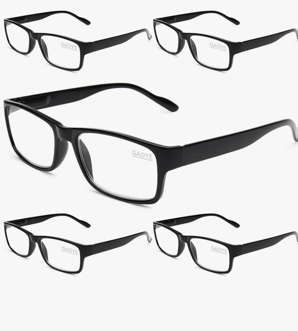 Gaoye Professional Reading Glasses for All Day - Computer Readers with Blue Light Protection -
Color: B1-5 Pack Light Black - +1.25