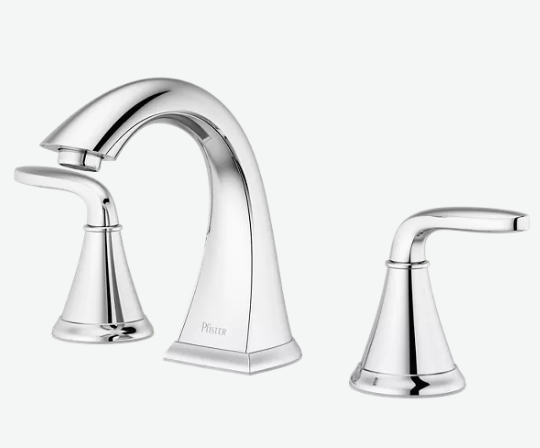 Pfister Pasadena Bathroom Sink Faucet, 8Inch Widespread, 2Handle, 3Hole, Polished Chrome Finish, LF049PDCC