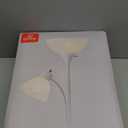 Globe Electric 67136 72" Torchiere Floor Lamp with Adjustable Reading Light, Matte White Finish, Frosted Shades, Rotary Switch on Socket, E26 Base