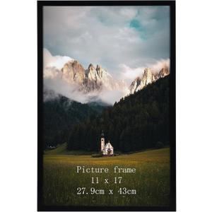 Giftgarden 11x17 Picture Frame Black, 11 by 17 Thin Poster Photo Frame for Wall Display, Single
