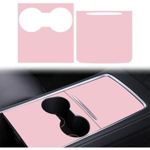 Center Console Wrap Light Pink for Tesla Model 3/Y 2021-2025,Console Cover for Tesla Interior Decor Accessories(Not for M3 Highland/My Juniper)