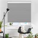 Cellular Shades Cordless Blackout Honeycomb Blinds Fabric Window Shades 33" W x 38" H, Cool Silver(Blackout)