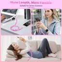 2 x SAMONPOW USB C Cable 66W USB to USB C Fast Charging Cable 3.3FT Cute Jade Beaded Type C Charging Cord for Women Girls Phone Charger Cord for iPhone 17 16 15 Pro Galaxy S25 S24 iPad 10 11th, Pink