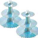 Soleebee 3-Tier Cupcake Stand, Cardboard Cupcake Tower, Dessert Cup Cake Stand Tower for Birthday Wedding Party Decoration, Cupcake Tier Stand 2 Set (Glitter AB Color)