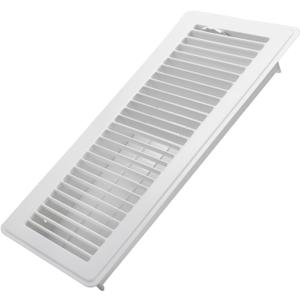 4x14 Inch Floor Register - Heavy Duty Steel Walkable Floor Vents - Easy Adjust Air Supply Lever - Vent Covers for Home (White)