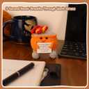 3 x Handmade Emotional Support Dumpster Fire Crochet Gift - Funny Desk Decor with Positive Card for Coworkers, Teachers, Adults, Meme Lovers, Christmas, Halloween, Office Pranks, Knitted Doll Toy (Orange)