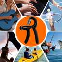 Adjustable Hand Grip Strengthener, 5-60 kg Resistance Range, Multiple Exercise Methods, Black, Set of 2