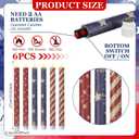 Honoson 6 Pcs 4th of July Taper Candles 10.6 Inch Patriotic Flameless Candles Battery Operated Red White and Blue LED Candlesticks for Independence Day Dinner Table Home Party Decoration