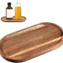Small Acacia Wood Serving Trays Mini Wooden Platters Wooden Vanity Tray Dispenser Wood Counter Plates Bathroom Countertop Organizer Trays Coffee Bar Tray Appetizer Serving Board Snack Serve Board