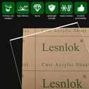 Lesnlok 2 Pieces 16x16 Acrylic Sheet1/8 Thick 3mm Plexiglass Sheet,for Sign,Craft,Photo Frame, DIY Display Projects (2, 16 x 16 x 1/8)