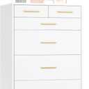 VASAGLE Custos Collection - Dresser for Bedroom, Chest of Drawers for Closet, Modern Style, TV Stand for Living Room, 6 Drawers, 15.8 x 23.7 x 34.8 Inches, Cloud White ULTS415WB01S