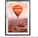 Mxtallup 14x23 Frames Solid wood, Display Pictures 12x21 Inch With Mat or 14x23 Inch Without Mat, Poster Frames 12x21 in Picture Frames Wood Black (T22B1423W1221)