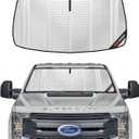 Windshield Sun Shade for 2021-2025 Ford F-150. Full Front Window Sunshade Coverage (Upgrade Shiny Silver)