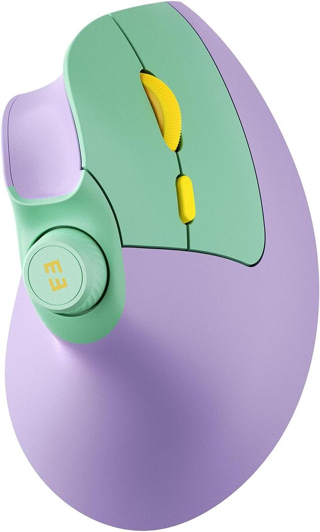seenda Ergonomic Mouse Wireless, MOU-302 Bluetooth Vertical Mouse Rechargeable, Volume Knob, Silent Mice & 1000/1600/2400 DPI, 3 Multi-Device Connection for Windows/PC/Laptop/Mac/MacBook, Purple