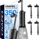 U-Shaped Water Flosser Cordless for Teeth- 4 Nozzles for 360 Deep Cleaning in 1 Pass, 350ML Large Tank, 16 Pressure Modes, 30-Day, Rechargeable Water Dental Picks for Travel/Braces, Waterproof (Dark Black)