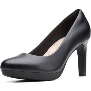 Clarks Women's Ambyr Joy Pumps (8 Wide, Black Leather)