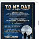 to My Dad from Daughter Flannel Fleece Throw Blanket 60"x50", Grateful Love Birthday Gift Throws Blankets, Happy Father's Day Present for Sofa, Super Cozy Lightweight Father Gifts Idea