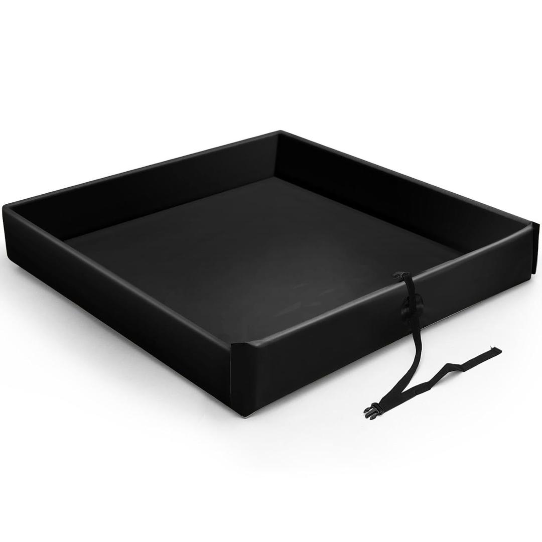 Wettarn Folding Duck Pond 5' x 5' Portable Spill Containment Berm Wall Containment Berm (Black)