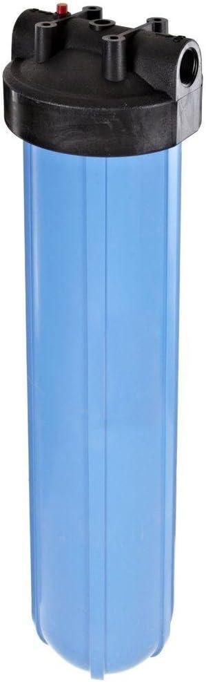 Pentair Pentek 150233 Big Blue Filter Housing, 1" NPT #20 Whole House Heavy Duty Water Filter Housing with High-Flow Polypropylene (HFPP) Cap and Pressure Relief Button, 20-Inch, Black/Blue