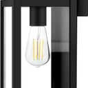 BesLowe Outdoor Wall Mount Light Fixture, Exterior Wall Lantern Waterproof, Black Outside Porch Sconce Lighting with Matte Black Finish & Glass Shade for House Garage Doorway Patio, E26 Socket (12.8" (1-Pack))