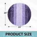 Arotive Microfiber Bathroom Rugs, Shaggy Soft and Absorbent Bath Rug, Non-Slip, Thick Plush Machine Washable Dry Bath Mats for Bathroom, Tub and Shower, 24x24, Dark Purple, Round