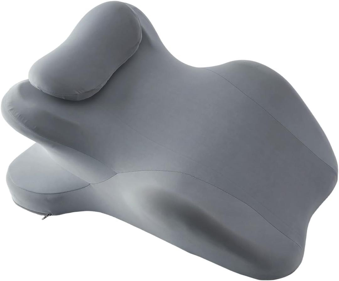 Reading Pillow for Watching tv and Reading in Bed,Ergonomic Wedge Pillow Prone Position with Support More Comfortable (Gray, One Size)