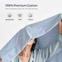 JELLYMONI 100% Cotton Bed Sheets Set – Yellow and White Stripes, Full Size, Soft Bedding with Deep Pocket Fitted Sheet, Flat Sheet & Pillowcases