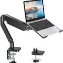 MOUNT PRO Laptop Stand Desk Mount, 2 in 1 Function Monitor Laptop Mount, Aluminum Laptop Arm Fits Max 17" Notebook and 32" Computer Screen, Single Monitor Mount with Laptop Tray, Holds up to 17.6lbs