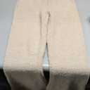 Women's Fuzzy Plush Pajama Pants Fleece Lined Drawstring Elastic Waist Wide Leg Teddy Pj Bottoms Lounge Sweatants (Medium, Beige)