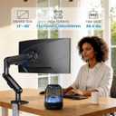 HUANUO Ultrawide Monitor Arm for 13 40" Screens, Single Monitor Mount Holds up to 26.4lbs, Adjustable Monitor Stand with C-Clamp & Grommet Base, VESA Mount 75x75mm/100x100mm