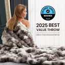 Cozy Bliss Faux Fur Throw Blanket for Couch, Fuzzy Soft Plush Thick Bubble Blanket for Sofa Bedroom Living Room, 60 * 80 Inches Tie-dye Taupe