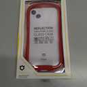 iFace Reflection Designed for iPhone 14 Plus Case (6.7")  Cute Shockproof Hybrid [9H Tempered Glass + Bumper] Wireless Charging Compatible Clear Protective Cover for Girls, Women - Red