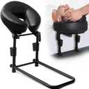 Massage Headrest for Bed, Massage Home Mattress Top Massage Bed Head Extension Kit, Adjustable Headrest Face Cushion Massage Table at Home, Face Down Pillow After Eye Surgery (Black)