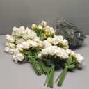 Zeyune 12 Pack Wedding Bridesmaids Bouquets 7 Inch Artificial Rose Bouquets Silk Flowers with Stems Fake Floral Bundles Bulk for Wedding Bridal Shower Party Centerpieces Home Decor(White)