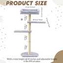 Geelin 39" H Small Cat Tree Tower with Thick Scratching Posts Sisal 11.8 x 15.7 Cat Bed for Sofa Side for Indoor Large Cats and Kittens Adjustable Height Easy Assembly Heavy Duty, Grey