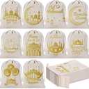 Sweetude 24 Pcs Eid Mubarak Gift Bags Reusable Drawstring Treat Sacks for Ramadan Kareem Decorations - Small Muslim Islamic Party Favors Candy Goodie Pouch for Kids Birthday Eidi Gifts Supplies