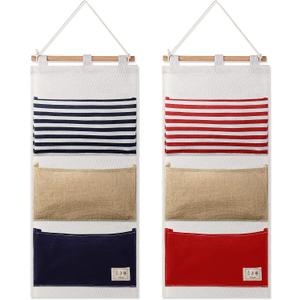 Riakrum 2 Pcs Fish Extenders Cruise Gift Hanger with 3 Pockets 2026 Fe Hanging Cabin Door Organizer Line for Travel Cruise Essentials Gift Exchanges and Pixie Dust(Red and Blue)