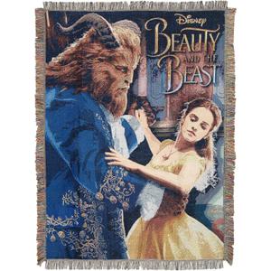 Disney's Beauty & The Beast, "Ballroom Waltz" Woven Tapestry Throw Blanket, 48" x 60", Multi Color