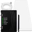Cell Phone Booster for Home & Office,Up to 2,000 sq ft,Cell Phone Signal Booster with Band 66/25/2/4/5/12/13/17,Boost 5G 4G Data for All U.S. Carriers FCC Approved Cell Booster (Black)