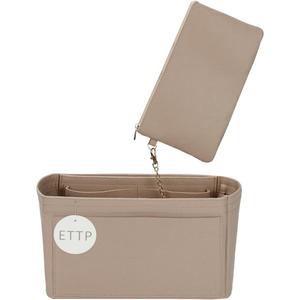 Purse Organizer Insert For Handbags, Tote Bag Organizer Insert, Handbag Organizer For Tote & Handbags, Compatible with Neverful Speedy and More (Medium,Beige)